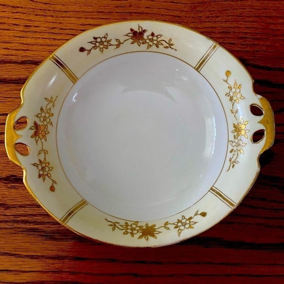 Vintage Noritake Gold Floral Handled Porcelain Serving Bowl – Ornate & Elegant - Picture 1 of 7